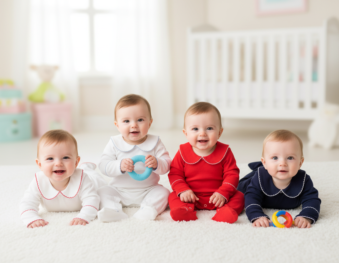 Peter Pan Collar Rompers with Picot trim