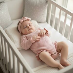 Girl's knit Rompers with ruffles