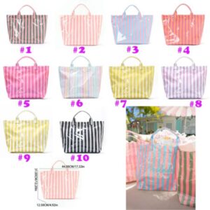 Tote Bag Stripe Waterproof
