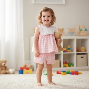 Pink Woven Plaid 2-pcs set