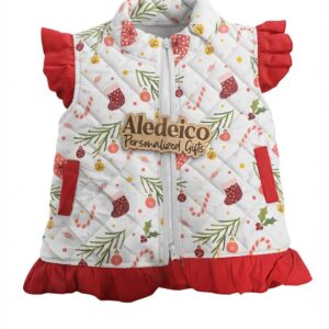 Quilted Red Print Vest